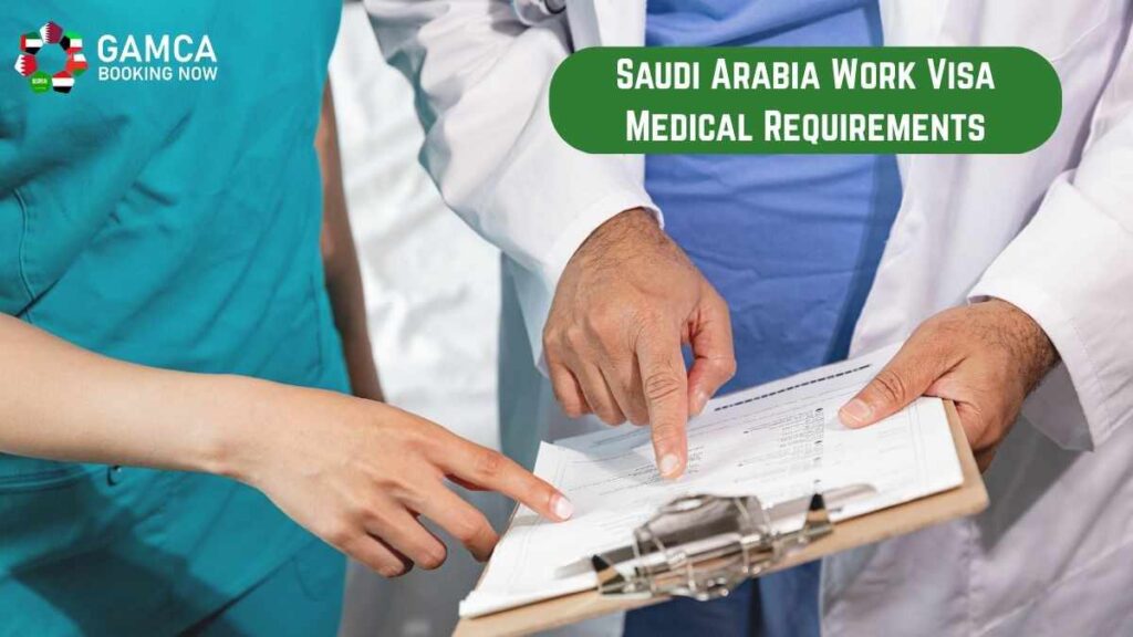 Saudi work visa medical documents and passport